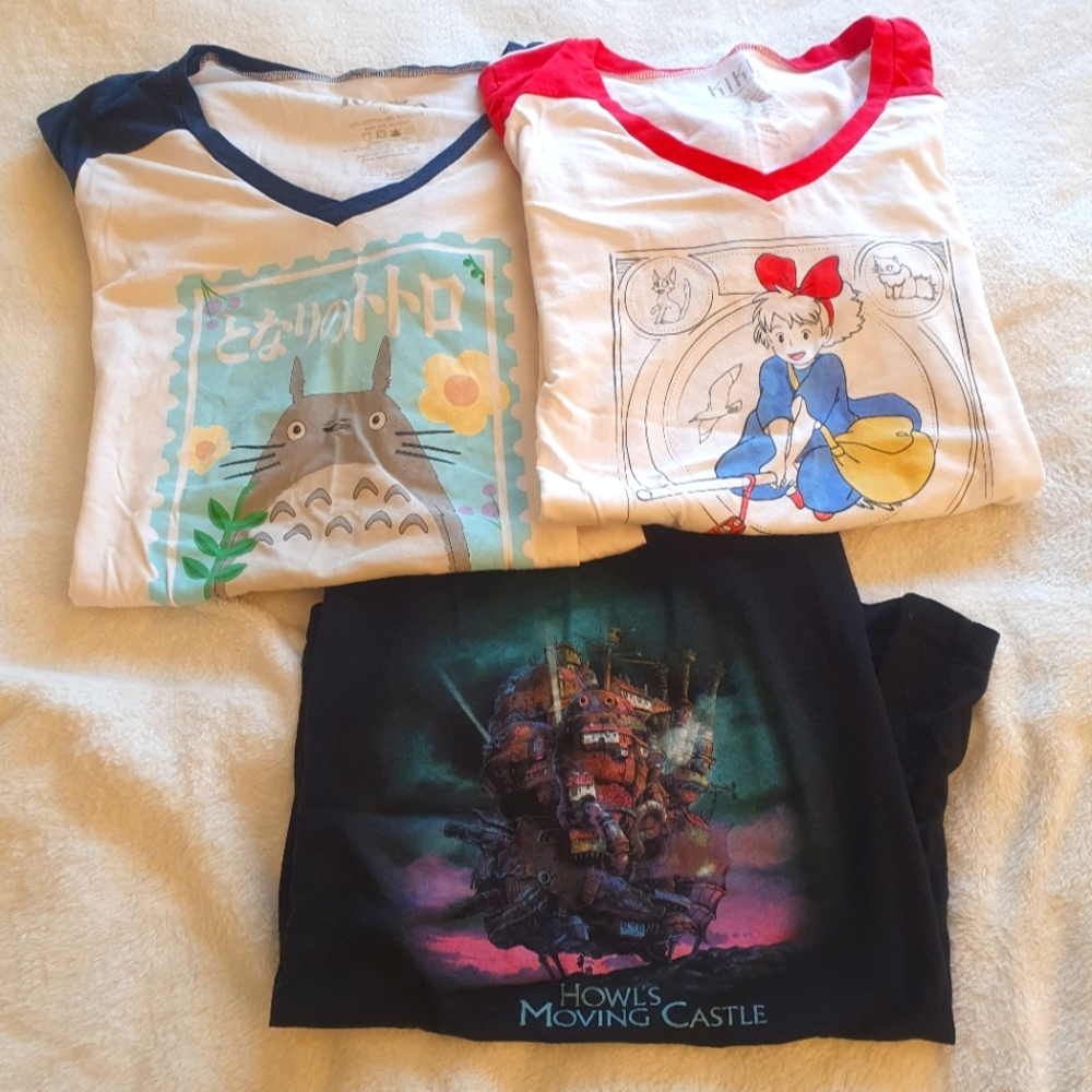 LOT OF 3  Her Universe Studio Ghibli Tees